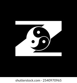 Logos are the letter Z and yin yang. Outline and unique.