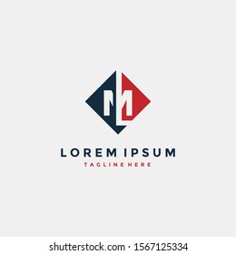 logos of letters L and M with rectangles