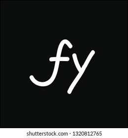 Logos made of small letters f and y