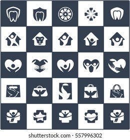 Logos mega set, travel logos, home vectors, dental icons, travel and tourism logos, love and care illustration, happy and victory logo.
