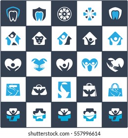 Logos mega set, travel logos, home vectors, dental icons, travel and tourism logos, love and care illustration, happy and victory logo.