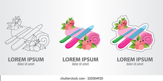 Logos nail file, contour logo, stroke logo