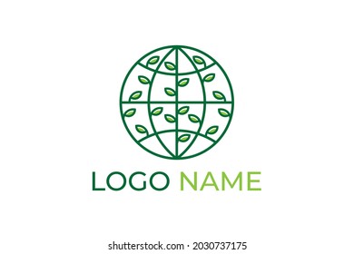 logos for nature. Unique logo design a combination of earth and nature.