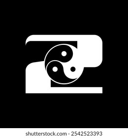 Los logotipos son el número 2 y el yin yang. Esquema y único.