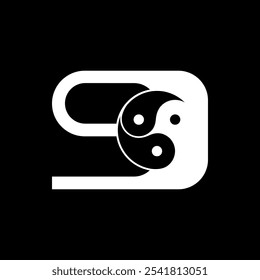 Logos are the number 9 and yin yang. Outline and unique.