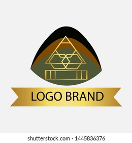 logos for outdoor business brands, trekking, shopping, factories, real estate, banks and others with a gold trend that is easy to remember and can be changed color