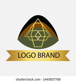logos for outdoor business brands, trekking, shopping, factories, real estate, banks and others with a gold trend that is easy to remember and can be changed color