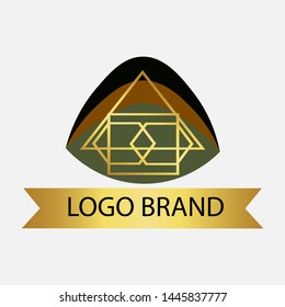logos for outdoor business brands, trekking, shopping, factories, real estate, banks and others with a gold trend that is easy to remember and can be changed color