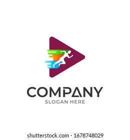 Logos of people running in the form of arrows.