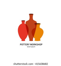 Logos with a picture of ceramic vases. They can be used for a pottery workshop and ceramics shop.