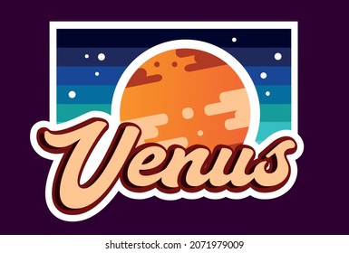 Logos of planets, venus, saturn, uranus. vector design of planets, unique and colorful patterns, space logo
