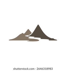Logos of rivers, creeks, riverbanks and streams. River logo with combination of mountains and farmland with concept design vector illustration template