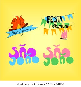 Logos for a seasonal celebration in Brazil. Festa Junina, São João.