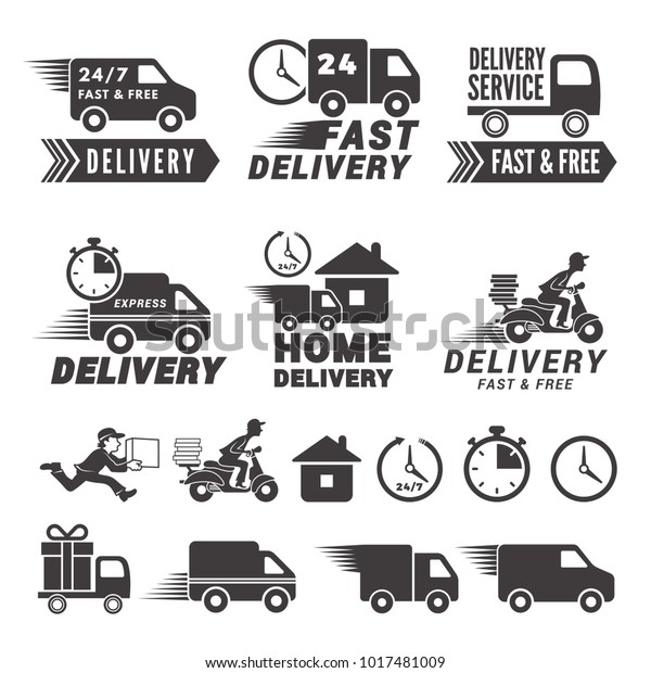 Logos Set Fast Delivery Service Vector Stock Vector Royalty Free