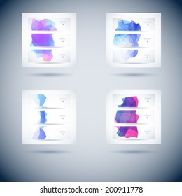 logos set of vector trendy banner with triangles logos line water gathering abstraction scene technology pile right glass wash clouds performance modern fresh site employment blue ripple clean relaxed