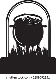 Logos specific to the Halloween season in which there are several specific elements: bats, witches, pumpkins