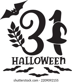 Logos specific to the Halloween season in which there are several specific elements: bats, witches, pumpkins