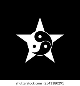 Los logotipos son la estrella y el yin yang. Esquema y único.