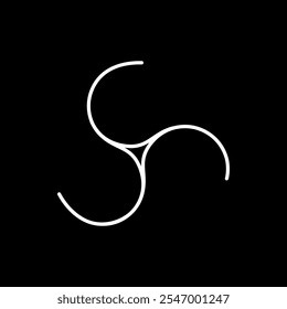 Logos are the three letter S yin yang. Outline and unique.