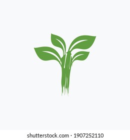logos of tree trunks growing leaves