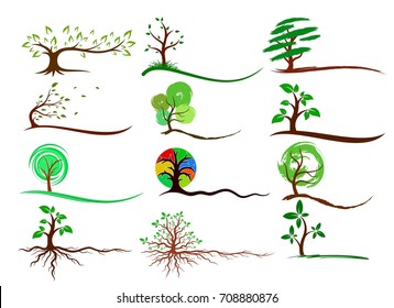 Logos d'arbres. 