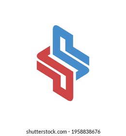 logos are two objects rotated 180 degrees to form a unique s