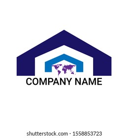 logos for your company name, home icons and world map images