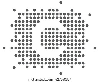 LOGO/SIGN: A vector of letter C formed by little dots.