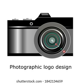 Logotipo empresarial. Diseño de una cámara fotográfica tipo vintage.