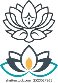 Logotipo que combiene las artes y las emociones y la flor de loto