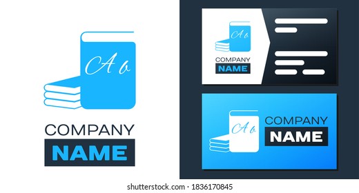 Logotype ABC book icon isolated on white background. Dictionary book sign. Alphabet book icon. Logo design template element. Vector.