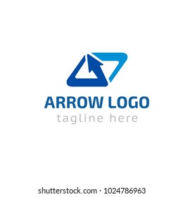 Logotype abstract arrow, logo vector for logistic, delivery, company, business, shop, road, crossroads