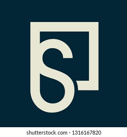 logotype, abstract box design and letter S, simple and modern concepts, logos for industry, technology and media, vector logo templates, web and brand names