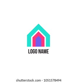 Logotype Abstract Building. Logo Letter A. House Logo Design.