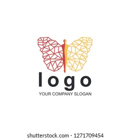 Logotype abstract butterfly in vector