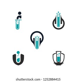 logotype, abstract design with flat color, laboratory medical symbol, laboratory experimental symbol, logo for medicine and pharmacy