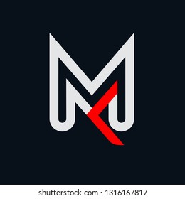 logotype, abstract design of letters M and K, simple and modern concepts, logos for industry, technology and media, vector logos templates, web and brand names