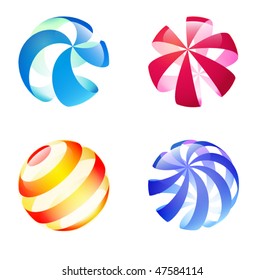 Logotype abstract elements set. File EPS 10 with transparency and overlay,  for better editing