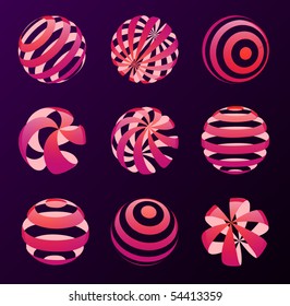 Logotype abstract elements set. File EPS 10 with transparency and overlay,  for better editing