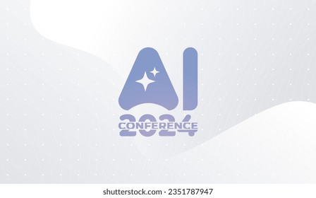 logotipo gráfico abstracto EPS diseño vectorial del evento anual cumbre y título para el tema de la tecnología y la IA - convención anual para la inteligencia artificial