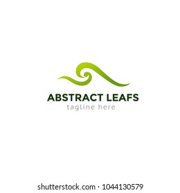 Logotype abstract leafs and wave, logo vector for logistic, delivery, company, business, shop