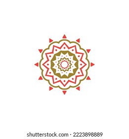 Abstrakte Logotype-Mandala-Blume auf weißem Hintergrund