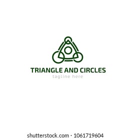 Logotype abstract triangle and circles, logo vector for logistic, delivery, company, business, shop