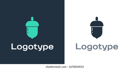 Logotype Acorn icon isolated on white background. Logo design template element. Vector Illustration