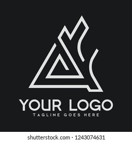 logotype AF abstract, vector design with thick and flat line concept, cool logo for industry and business, web, logo vector template, brand, future modern design