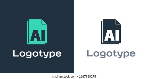 Logotype AI file document. Download ai button icon isolated on white background. AI file symbol. Logo design template element. Vector Illustration
