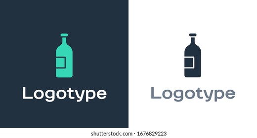 Logotipo Icono del frasco de bebida alcohólica aislado en fondo blanco. Elemento de plantilla de diseño del logotipo.  Ilustración vectorial