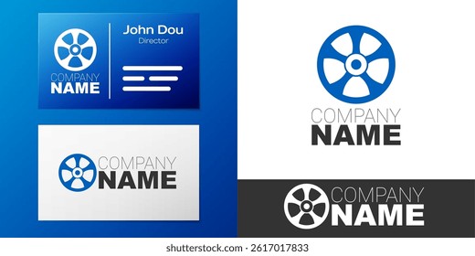 Logotype Alloy wheel for car icon isolated on white background. Logo design template element. Vector