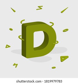 Logotipo. Letra D del logotipo 3D del alfabeto. Logotipo de monograma para su marca y compañía