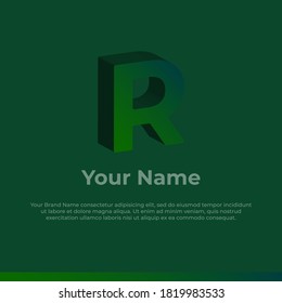 Logotype. Alphabet 3D Logo Letter R. Monogram Logo for your brand and Company